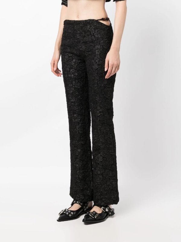 jacquard flared trousers
