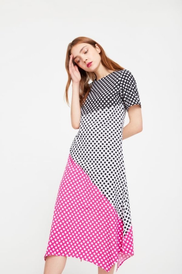 Dot Printed Midi Dress
