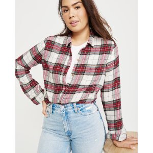 abercrombie and fitch womens flannel shirt