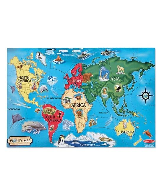 World Map 33-Pc. Jumbo Jigsaw Floor Puzzle