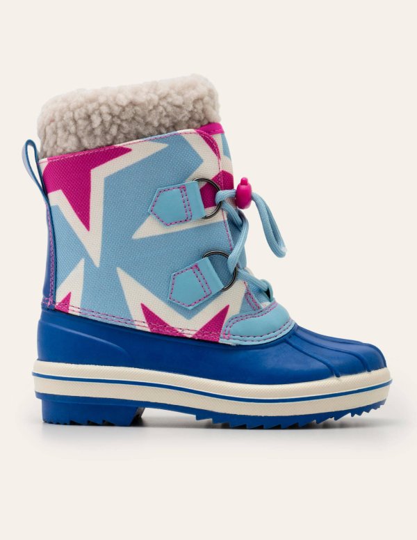 All-weather Star Boots - Shocking Pink/Frost Blue | Boden US
