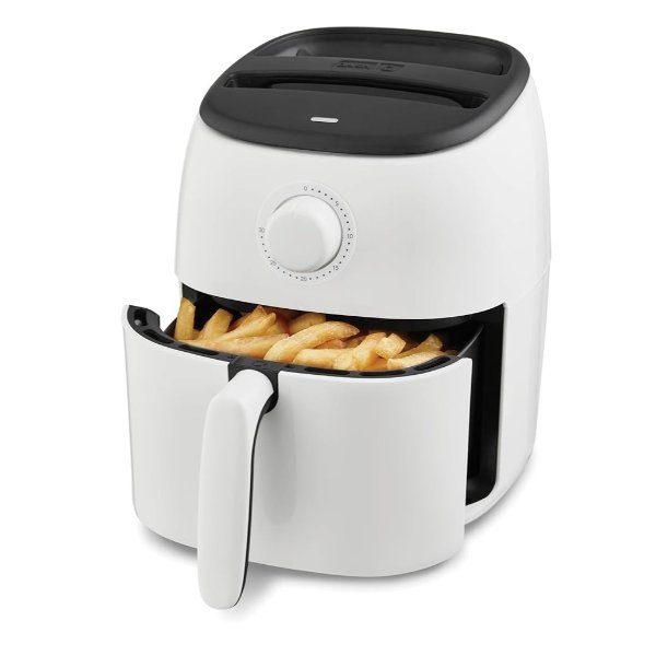 Tasti-Crisp™ Express Air Fryer Oven, 2.6 Qt., White – Compact Air Fryer for Healthier Food in Minutes, Ideal for Small Spaces - Auto Shut Off, Analog, 1000-Watt