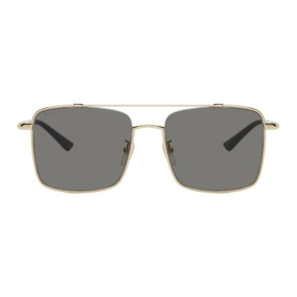 Gold & Black Square Sunglasses