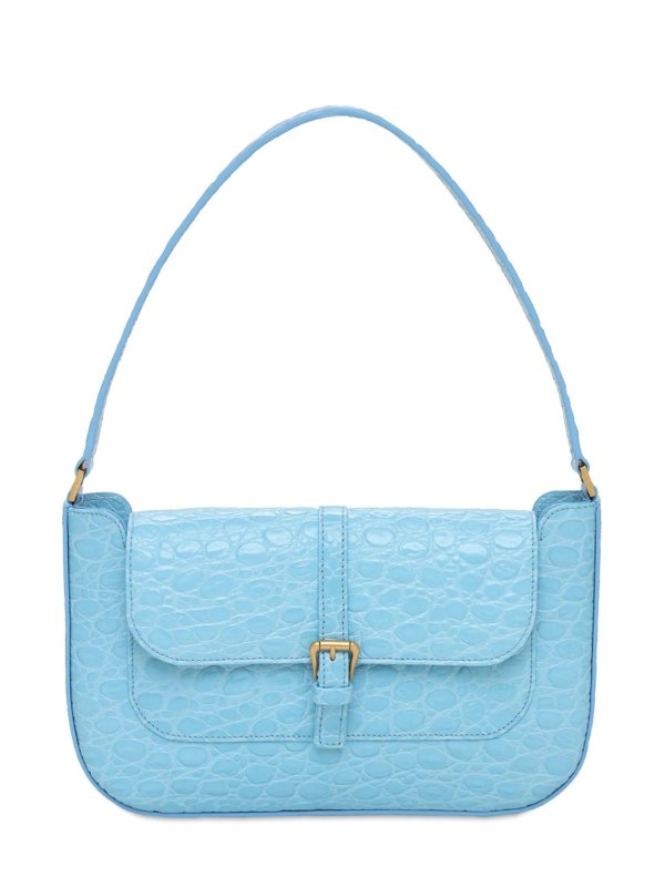 miranda鳄鱼压纹皮革单肩包