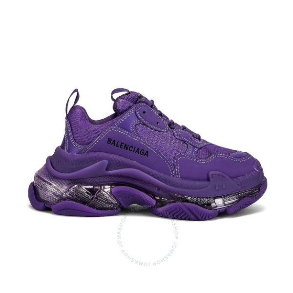 Ladies Purple / Black Triple S Clear Sole Sneakers, Brand Size 38 ( US Size 8 )