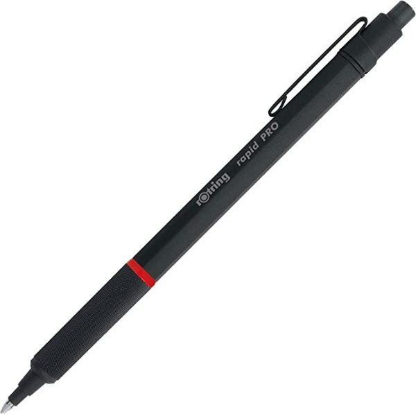 Rapid Pro Retractable Ballpoint Technical Drawing Pen, Black Barrel, Medium Point, Blue Ink(1904292)