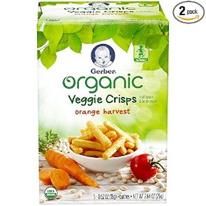 Gerber Graduates Organic Veggie Crisps, Orange, 5 Count (Pack of 2)