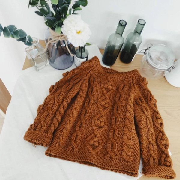 Brown Knit Love Sweater