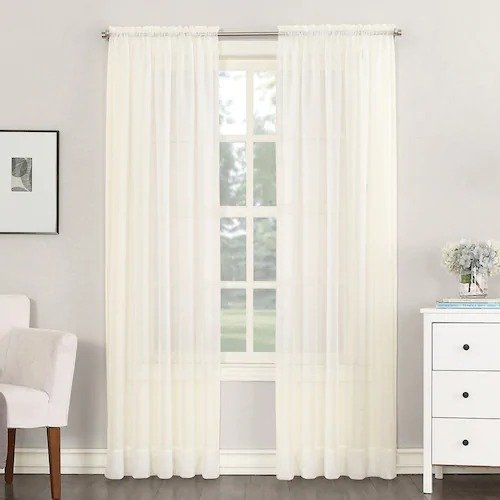 No 918 1-Panel Emily Solid Sheer Voile Window Curtain