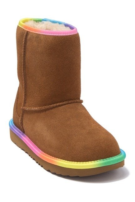 Rainbow Genuine Shearling Lined Boot (Little Kid)