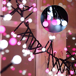 LED String Lights,Tofu 400 Led 10 ft Decorative Fairy String Lights For Outdoor Indoor Bedroom Garden Patio Backyard Christmas Tree Party Wedding Bistro Cafe Curtain Decorations(8-function,Pink-White)