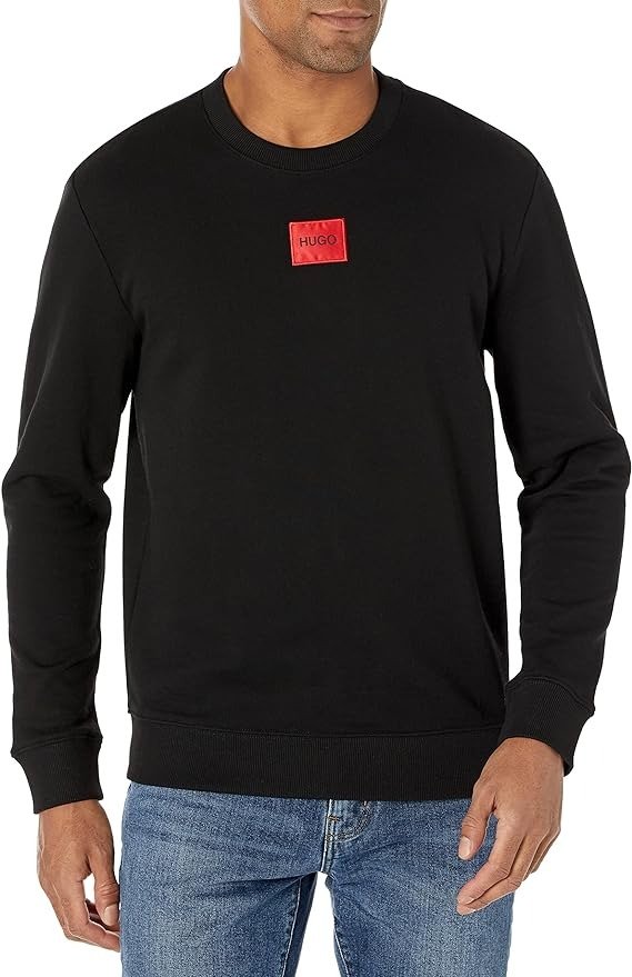 Men's Regular Fit Square Logo Jersey Sweatshirt