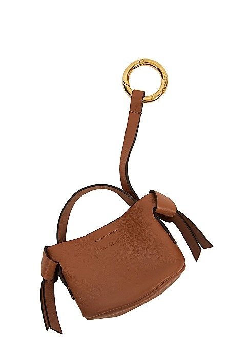 Musubi brown leather bag charm