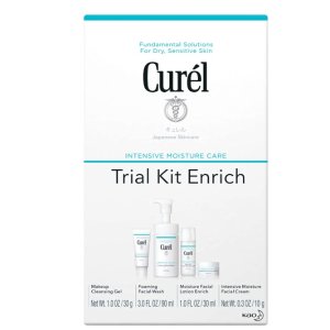 Curel Japan Trial Kit Enrich, Two Week Skincare Routine For Dry, Sensitive Skin, Ceramide Skin Care