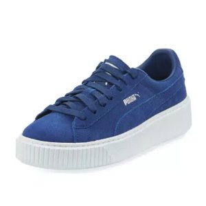 Puma Suede Platform Lace-Up Creeper Sneaker, Blue