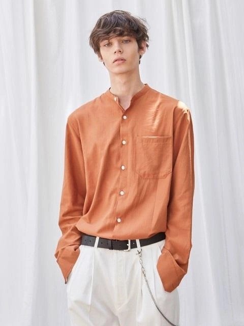 Splash Pocket China Shirt Dark Orange