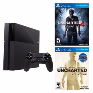 PlayStation 4 Console + Uncharted 4 + Uncharted The Nathan Drake Collection