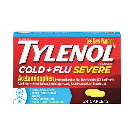 Cold + Flu Severe Caplets, Box Of 24 Caplets Item # 8066842