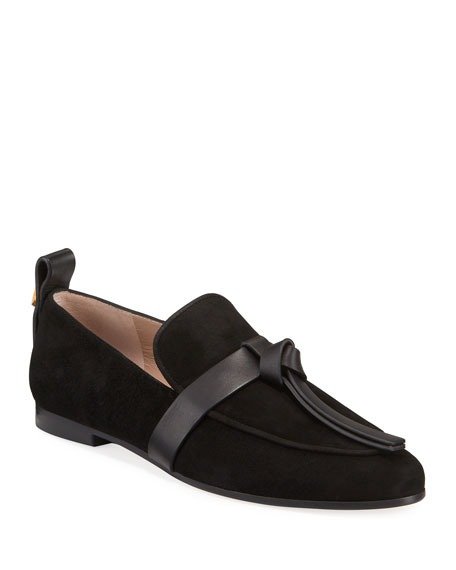 Prescott Leather-Strap Suede Loafers