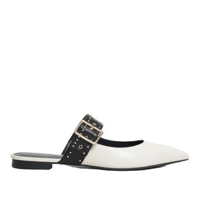 Studded Buckle Mules