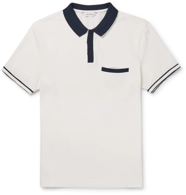 Contrast-Tipped Cotton-Blend Pique Polo Shirt