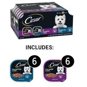 CESAR Adult Soft Wet Dog Food Filets in Gravy Variety Pack,