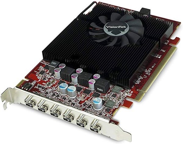 Radeon 7750 2GB GDDR5 6 4k Monitor Graphics Card, 6 Mini DisplayPorts, AMD Eyefinity 2.0, PCI Express 3.0 Video Card, 7.1 Surround Sound (900614)