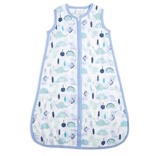 aden + anais Classic Sleeping Bag, 100% Cotton Muslin, Wearable Baby Blanket, Dinos, Extra Large, 18+ Months