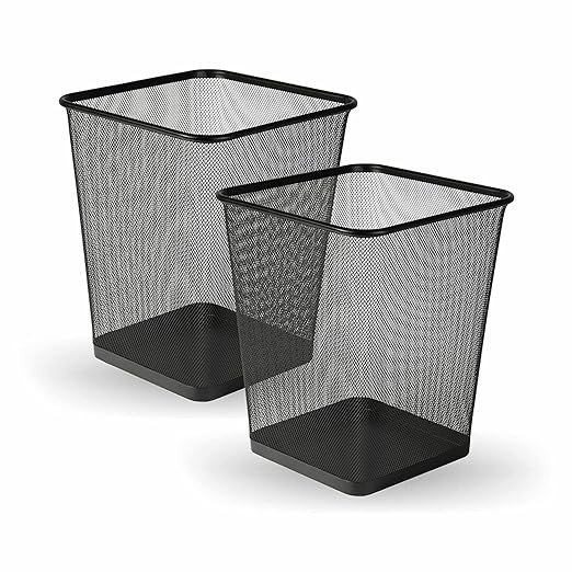 方形网状废纸篓垃圾桶 2件套