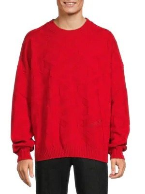 Macro Greca Woven Wool Sweater