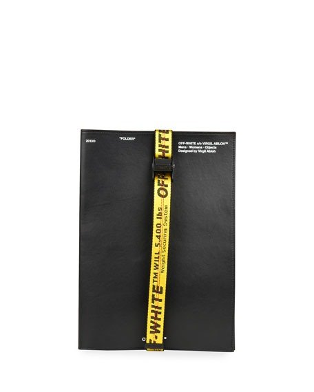 Off-White Men's Leather Industrial-Strap Document Holder