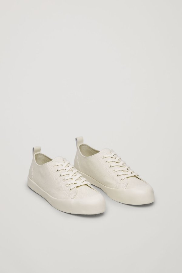 LACE-UP CANVAS SNEAKERS - Off-white - Sneakers - COS US