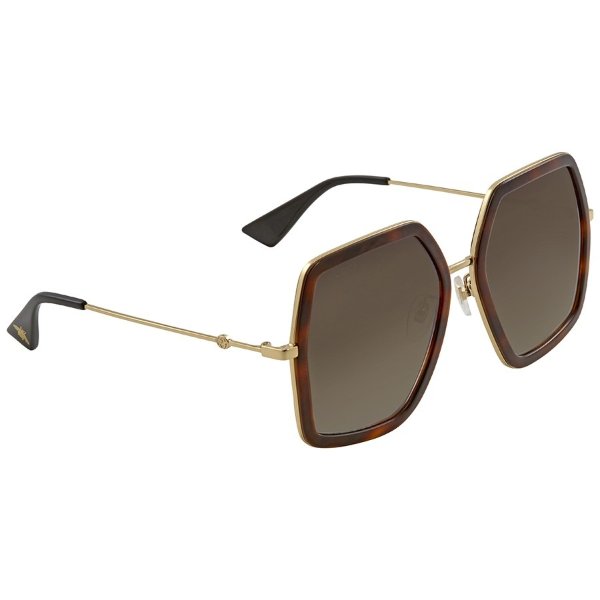 Brown Gradient Square Sunglasses GG0106S 002 56