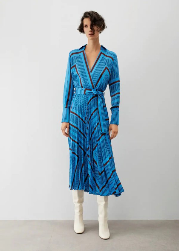 Striped midi dress - Women | MANGO OUTLET USA