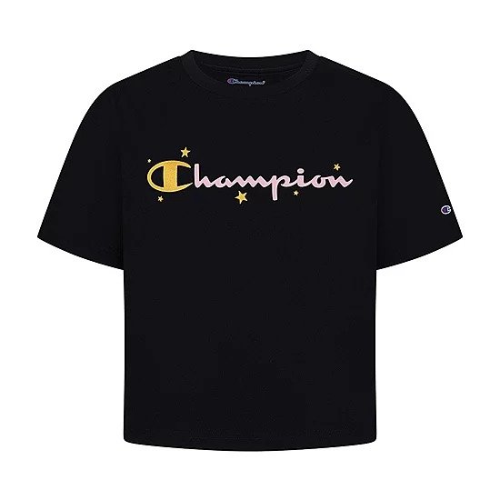 new!Champion Big Girls Crew Neck Short Sleeve Graphic T-Shirt