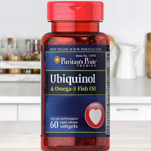 Ubiquinol 100mg & Omega 3 Fish Oil 400mg 60 Rapid Release Softgels | Heart Health Supplements | Puritan's Pride