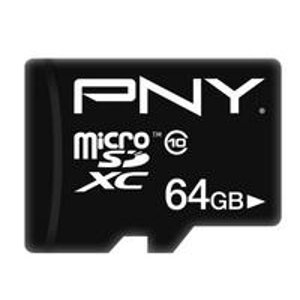 PNY 64GB MicroSDXC Class 10 40MB/sec Flash Card (P-SDUX64U1-GE-A)