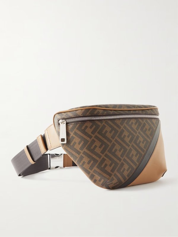 Marsupio Monogrammed Coated-Canvas and Leather Belt Bag