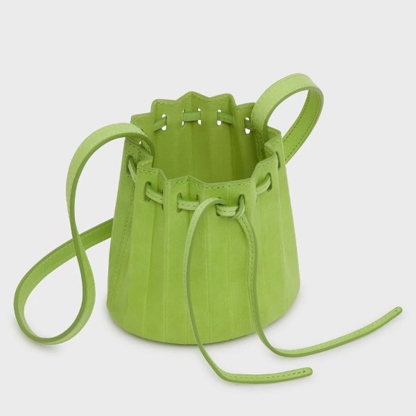 绿色baby百褶水桶包