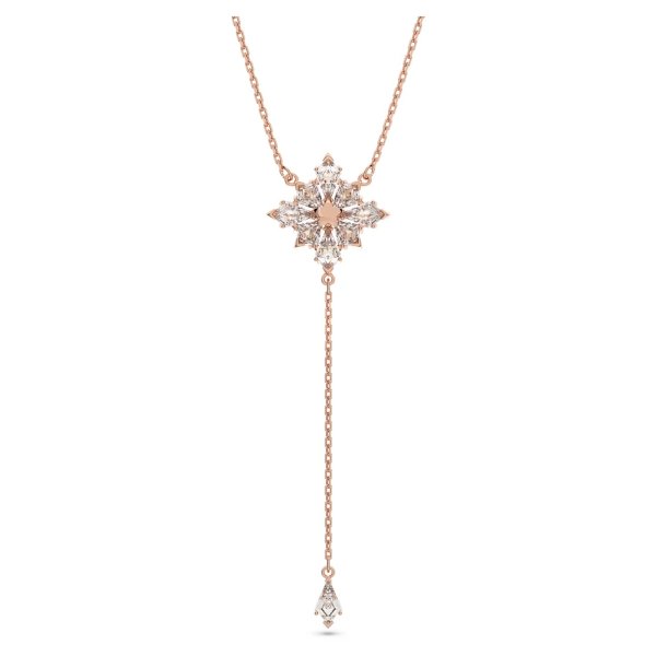 Stella Y necklace Kite cut, Star, White, Rose gold-tone plated