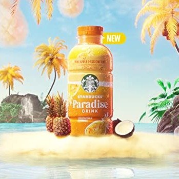 Paradise Drink, Pineapple Passionfruit with Coconut Milk, 14oz Bottles (12 Pack)