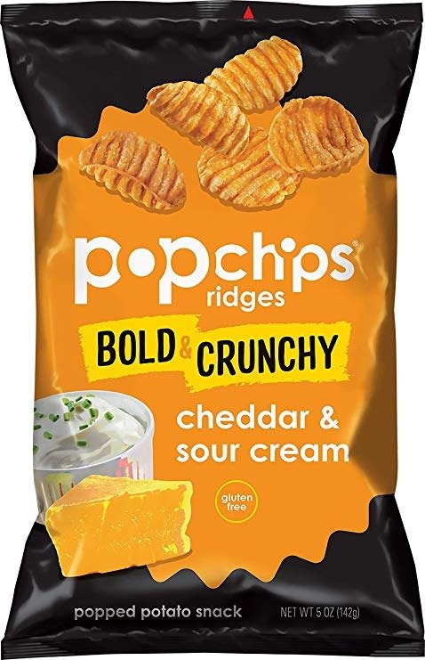 Ridges Cheddar & Sour Cream Potato Chips Single Serve 5oz Bags (Pack of 12)