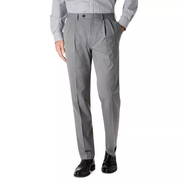 Men's Classic-Fit Solid Pleated Dress Pants