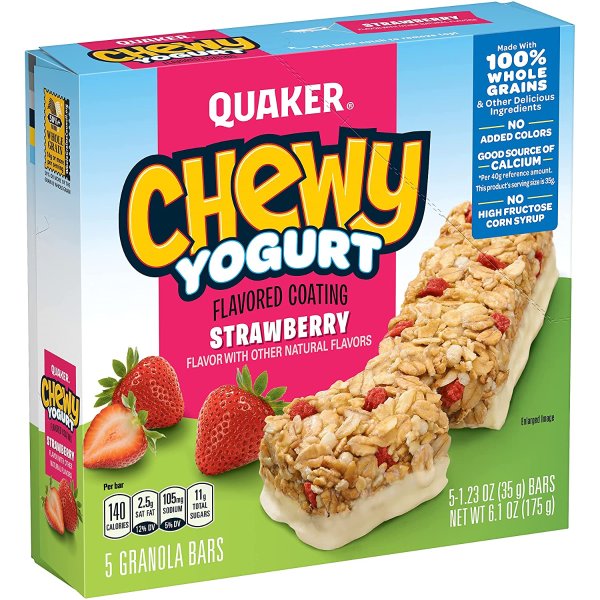 Yogurt Chewy Granola Bar, Strawberry, 5 Bars , net weight 6.1 ounce (Pack of 6)