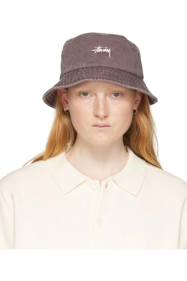 Brown Washed Stock Bucket Hat