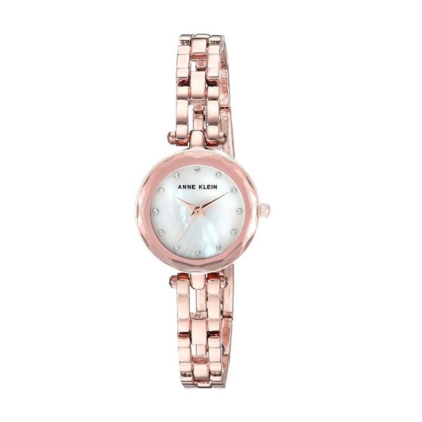 Women's Swarovski Crystal Accented Rose Gold-Tone Open Bracelet Watch
