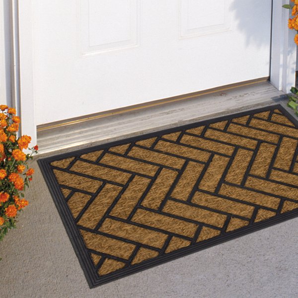 Geometric Rubber Coir Doormat 17.5" x 29.5"