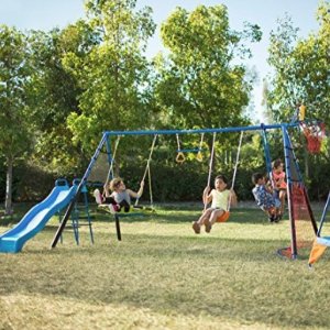 FITNESS REALITY KIDS ‘the Ultimate’ 8 Station Sports Series Metal Swing Set @ Amazon