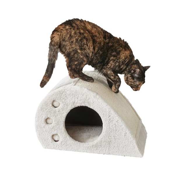 Two by Two Magnolia Compact Cat Toy Condo and Scratching Station, 18.9" L X 11.8" W X 11.8" H | Petco
