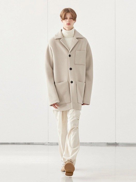 Wool Sleeve Half Coat